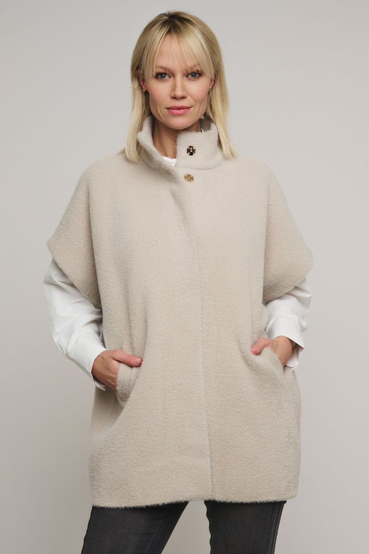 Rino & Pelle Knitted Jacket Short Sleeve Stone Helen 5002411 - Olivia Grace Fashion