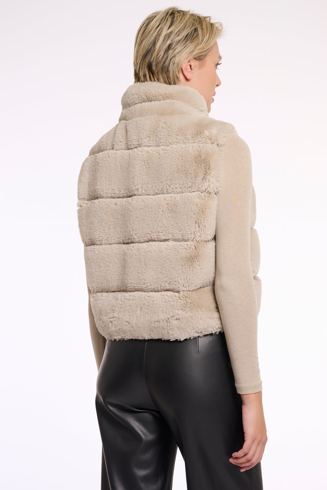Rino & Pelle May Birch Beige Faux Fur Gilet