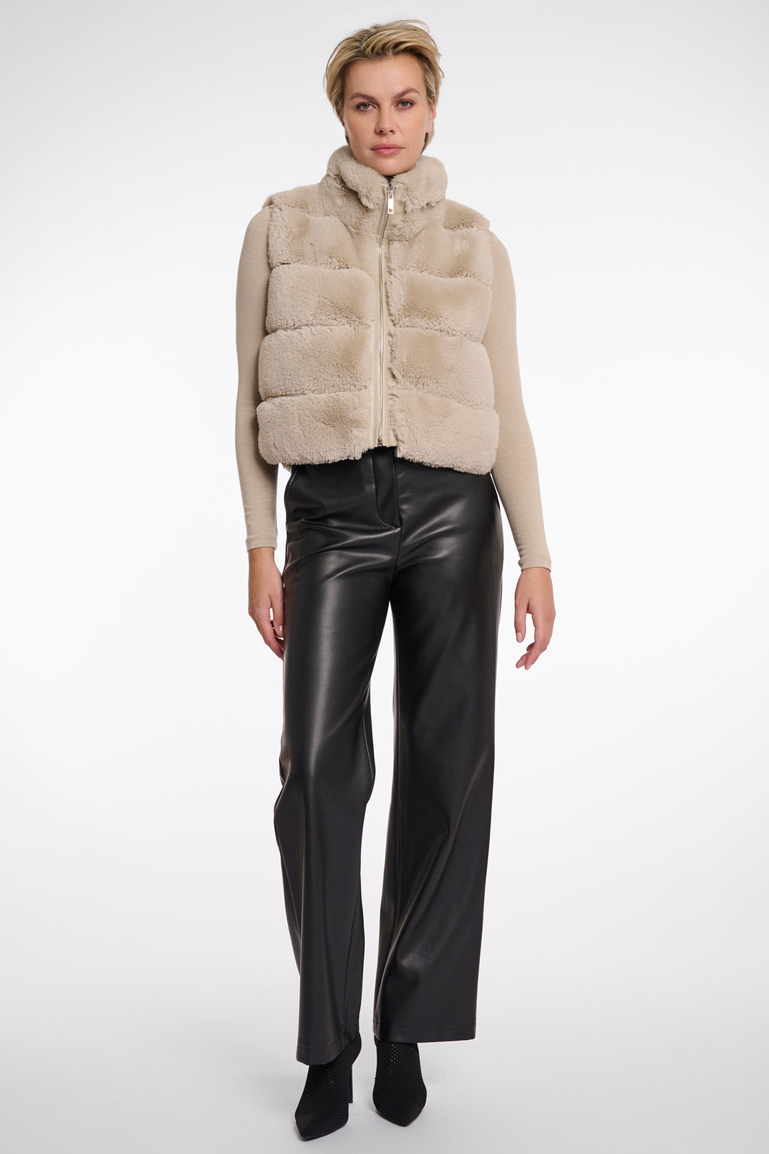 Rino & Pelle May Birch Beige Faux Fur Gilet