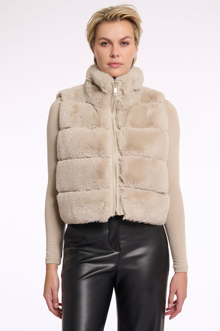 Rino & Pelle May Birch Beige Faux Fur Gilet
