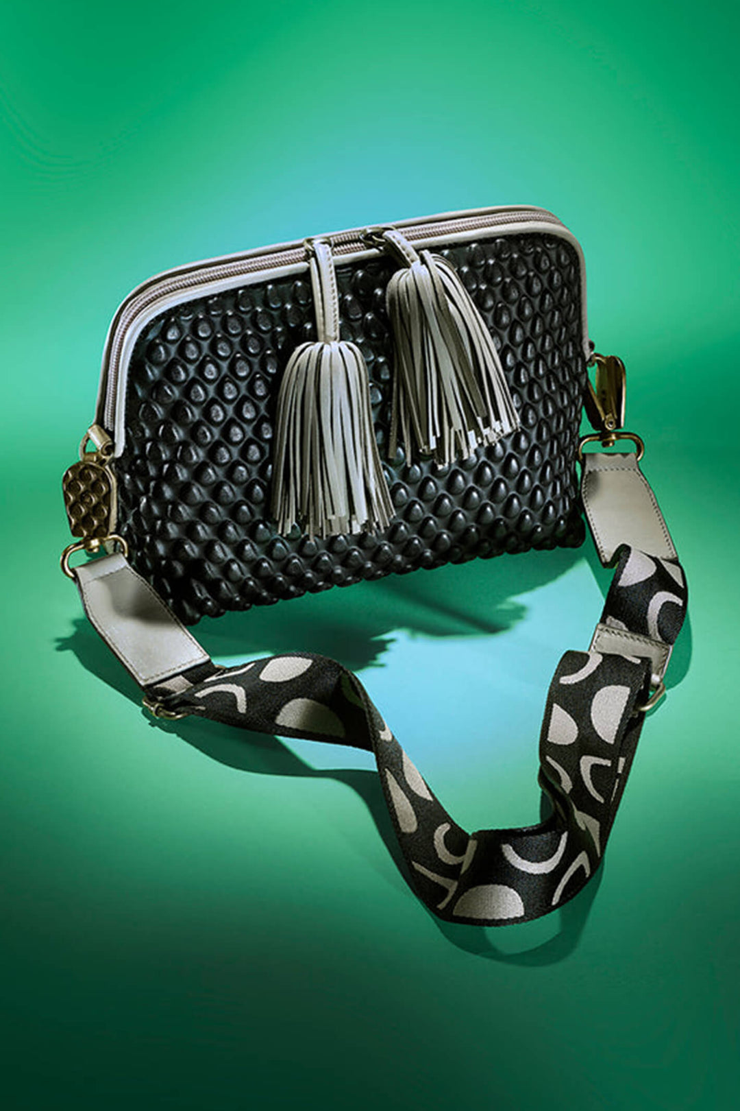 Tissa Fontaneda H03L ST5 Gizmo Large Nastro Black Ash Grey Bubble Bag - Olivia Grace Fashion