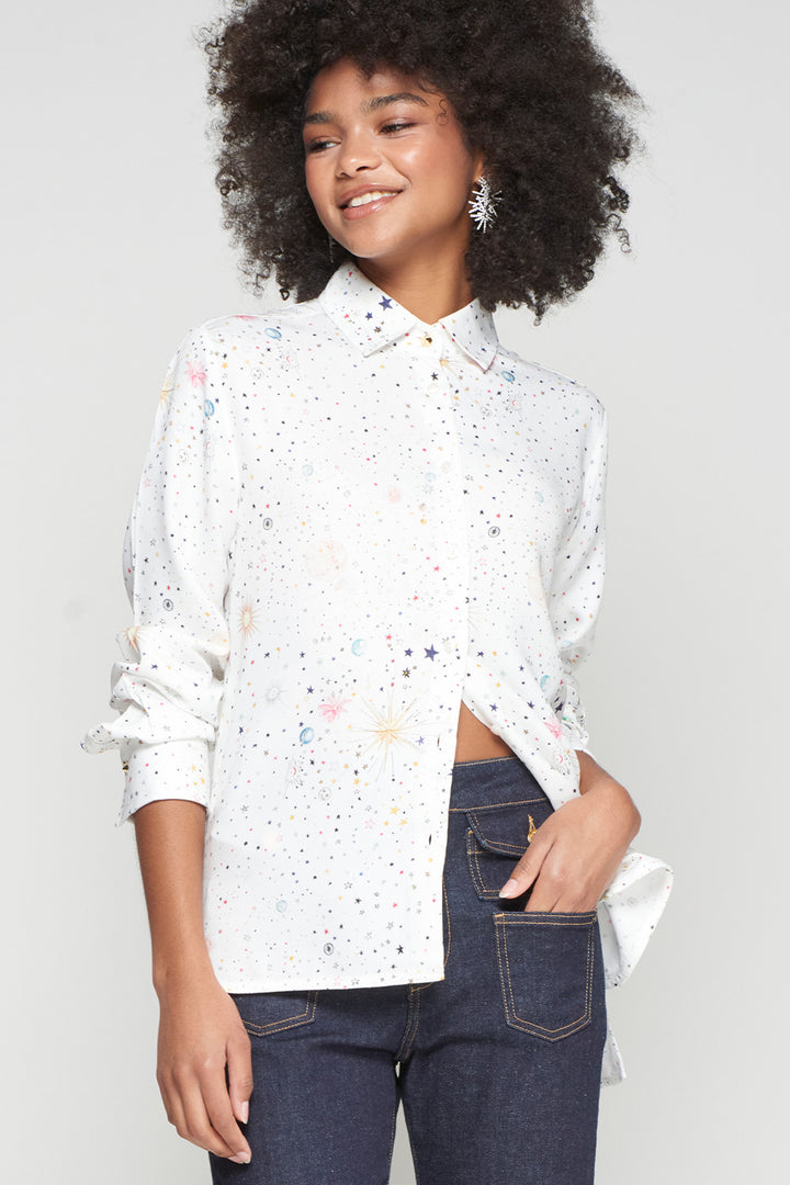 Vilagallo 33055 White Madrid Print Shirt