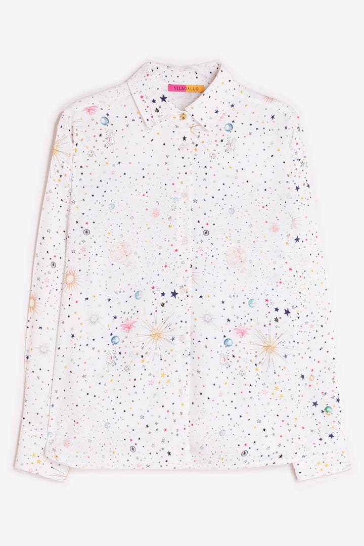 Vilagallo 33055 White Madrid Print Shirt
