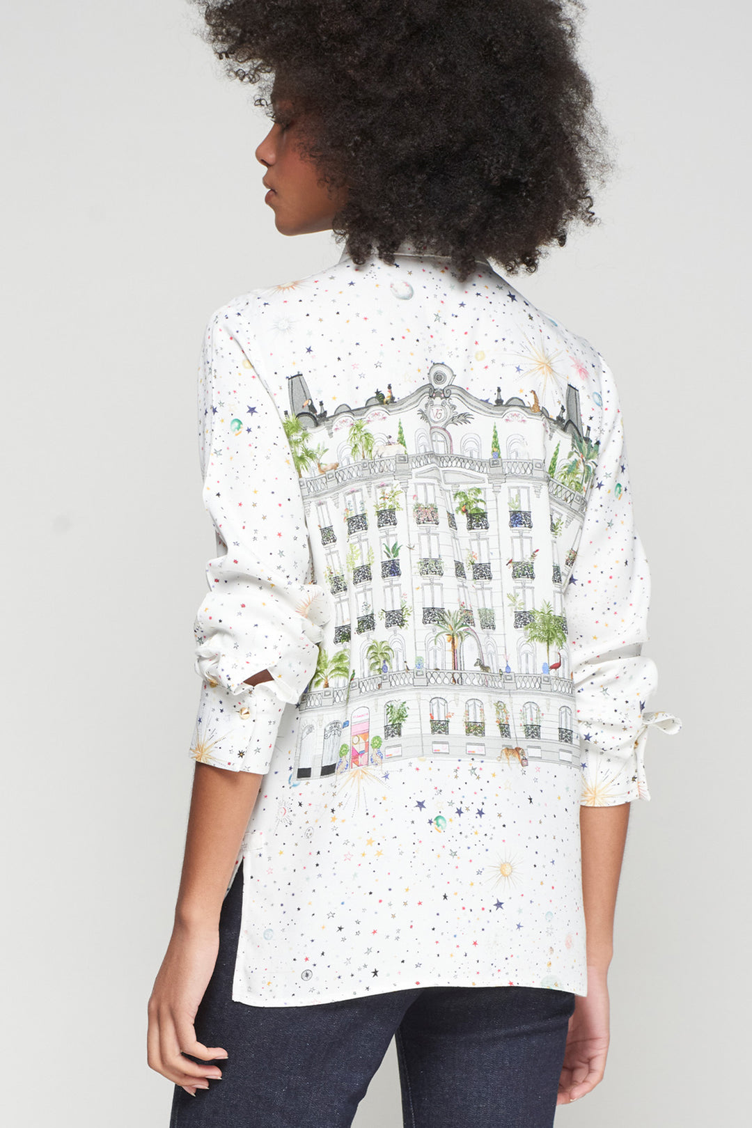 Vilagallo 33055 White Madrid Print Shirt