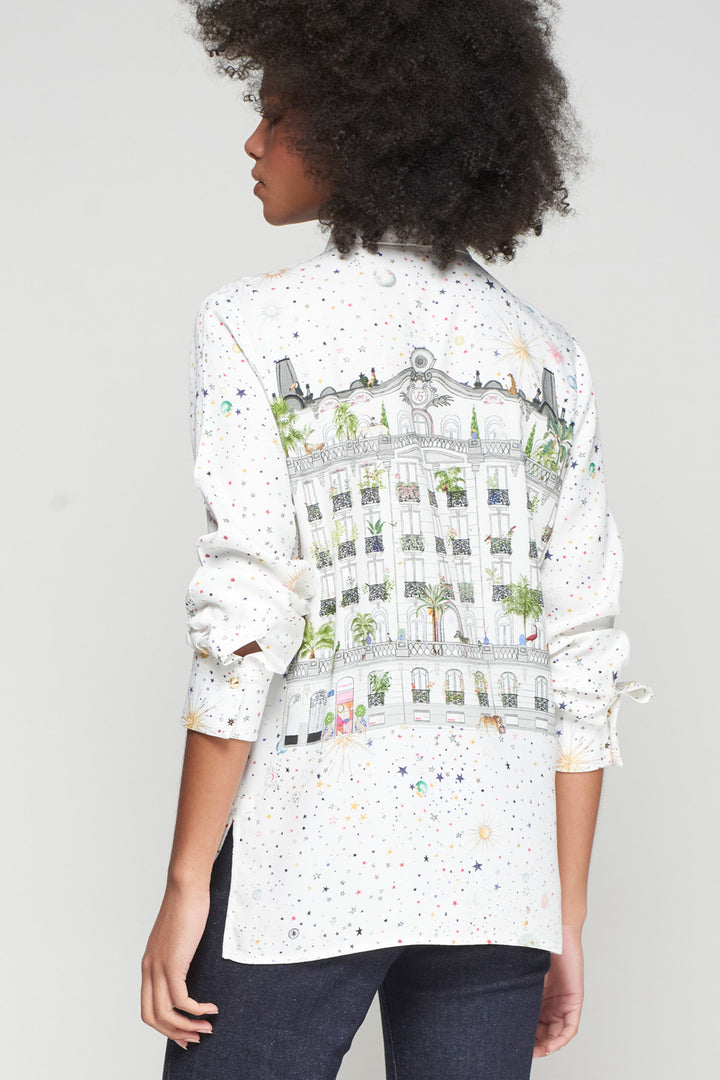 Vilagallo 33055 White Madrid Print Shirt