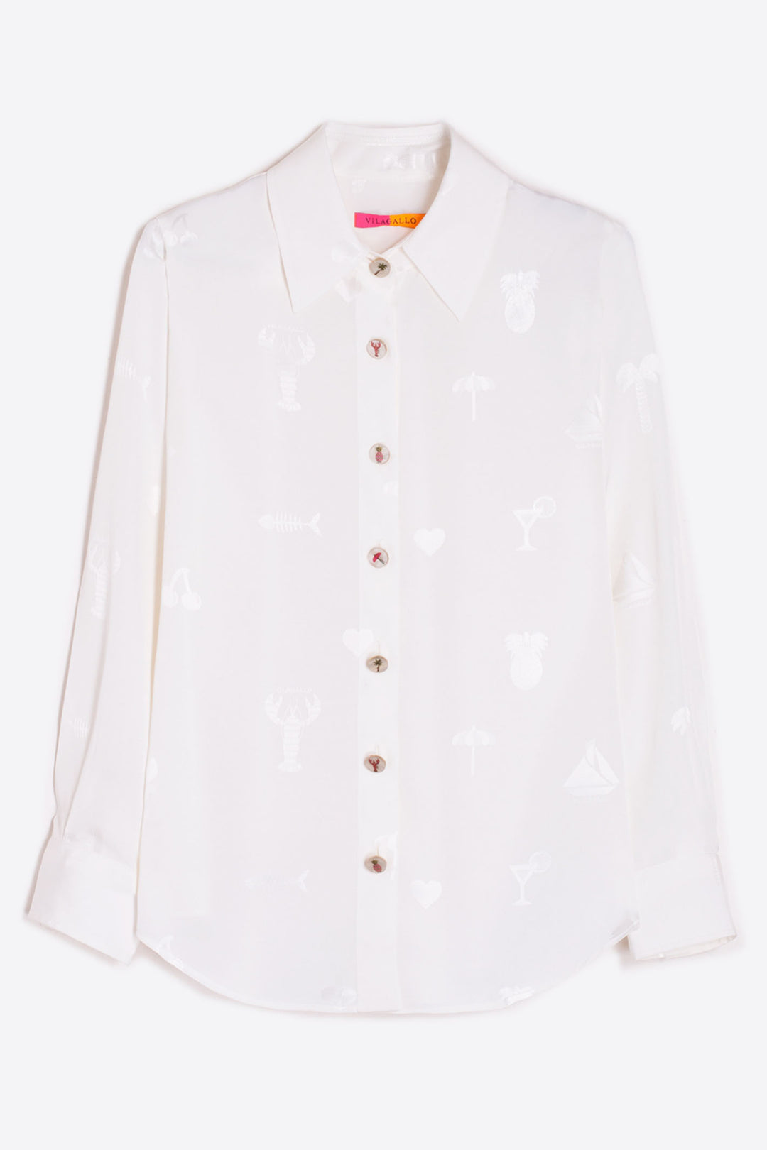 Vilagallo Shirt Holiday Embroidered White 32455 - Olivia Grace Fashion
