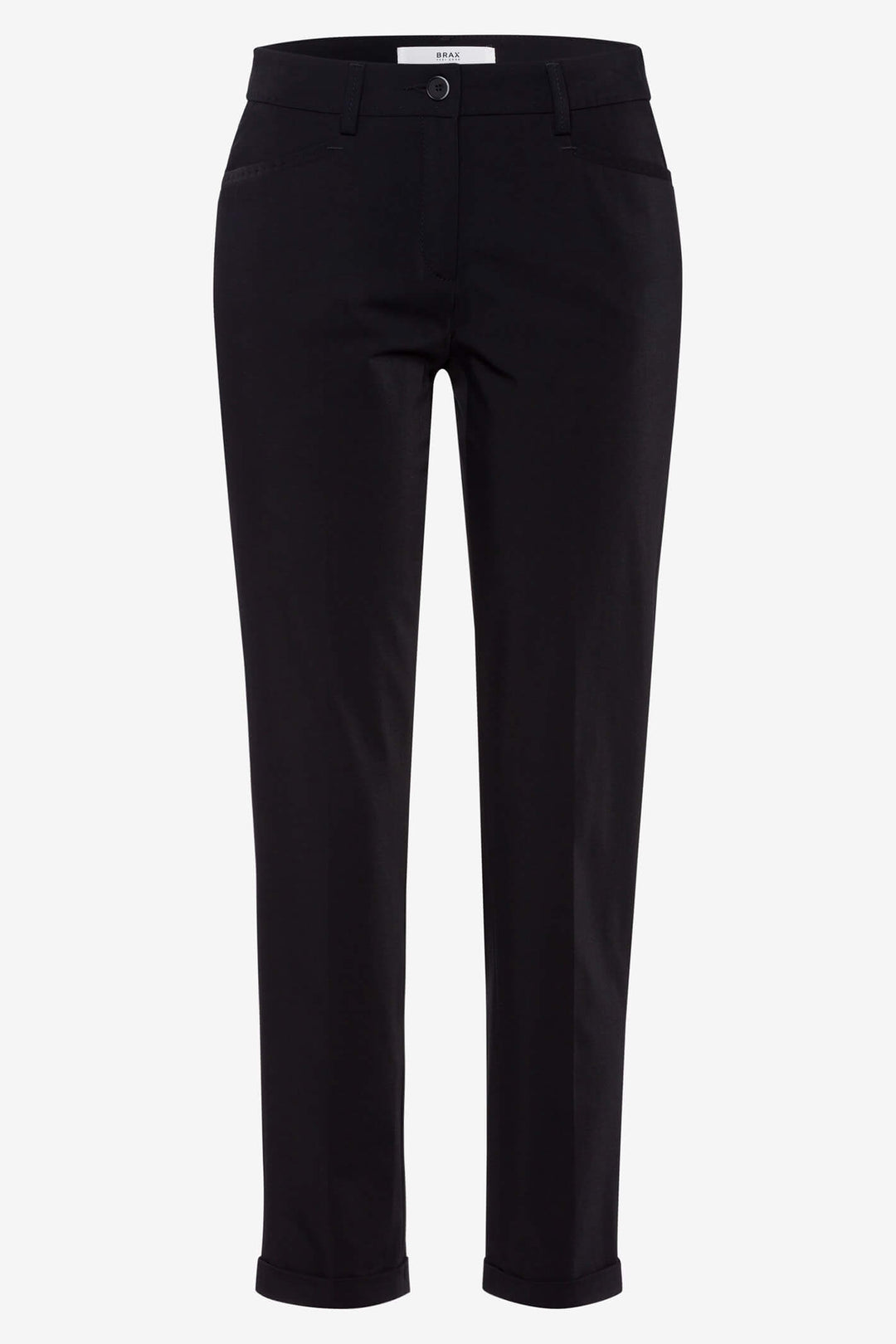 Brax Maron 70-5400-02 Black Turn Up Trousers - Olivia Grace Fashion