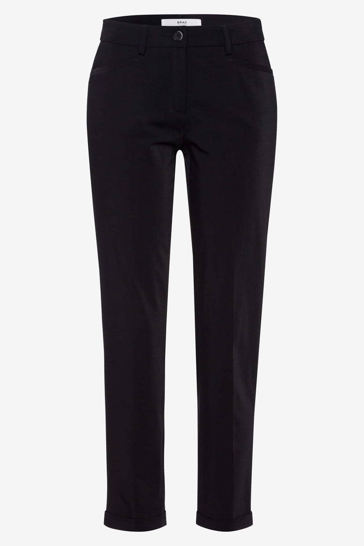 Brax Maron 70-5400-02 Black Turn Up Trousers - Olivia Grace Fashion