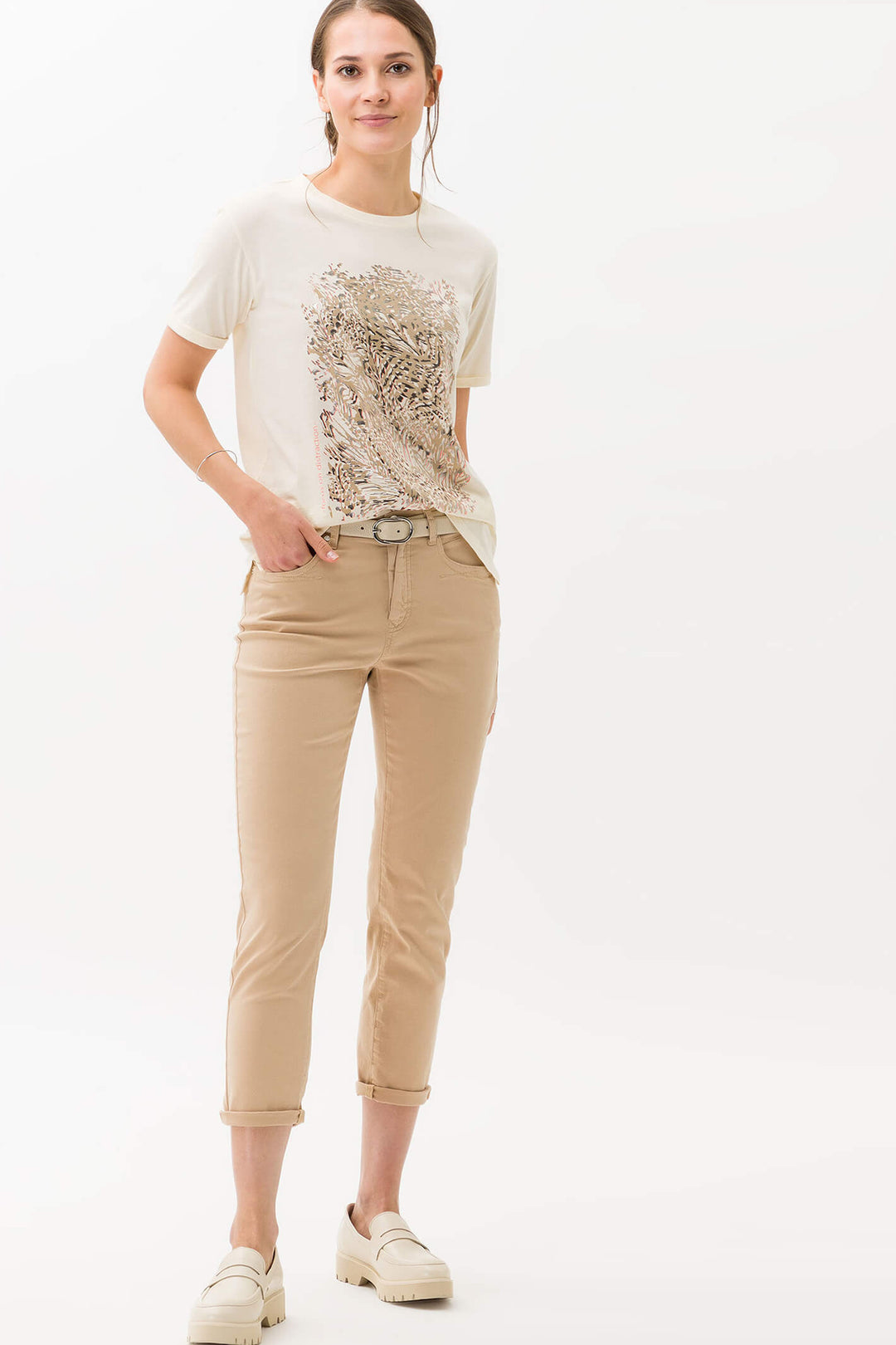 Brax Mary S 71-7558-55 Bast Sand Denim Jeans - Olivia Grace Fashion