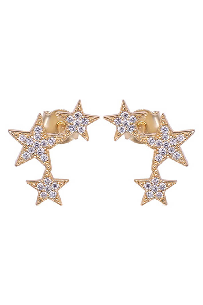 iCandi Rocks 3 Star Stud Gold - Olivia Grace Fashion