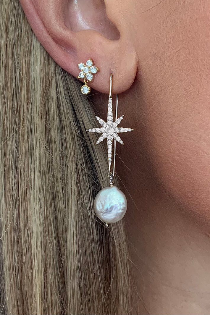 iCandi Rocks Bella North Star Earrings Silver - Olivia Grace Fashion