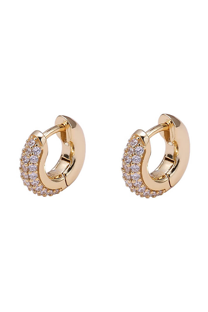 iCandi Rocks Eleanor Cubic Zircon Huggies Gold - Olivia Grace Fashion