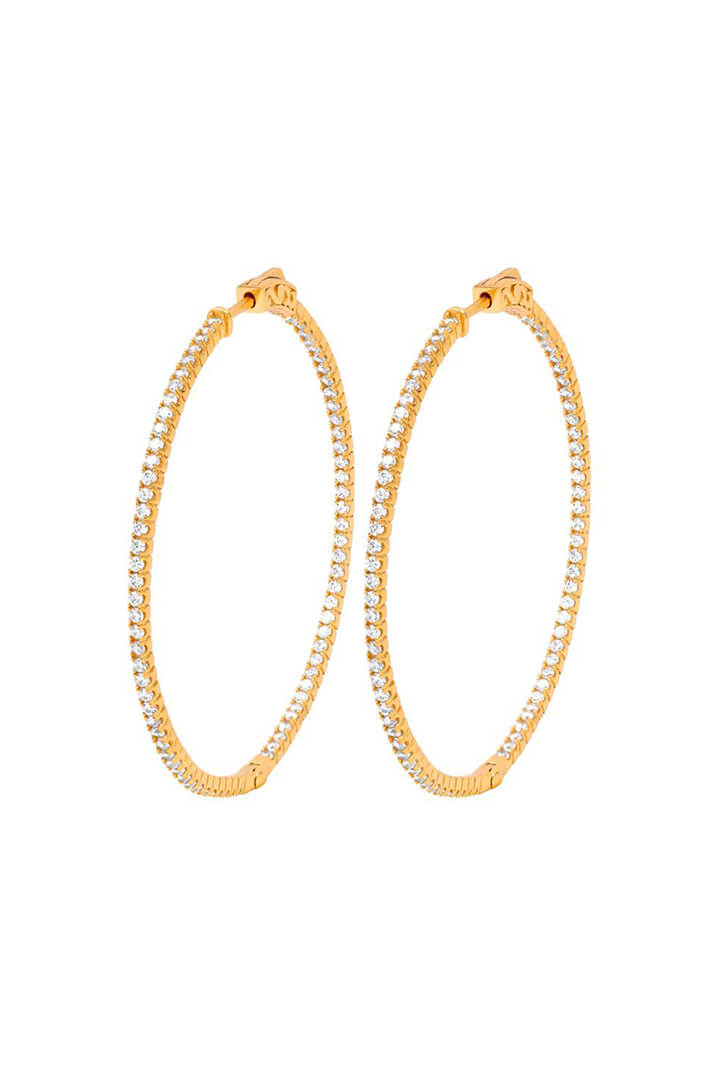 iCandi Rocks Gold Large Eleanor Eternity Hoop Earrings Gold