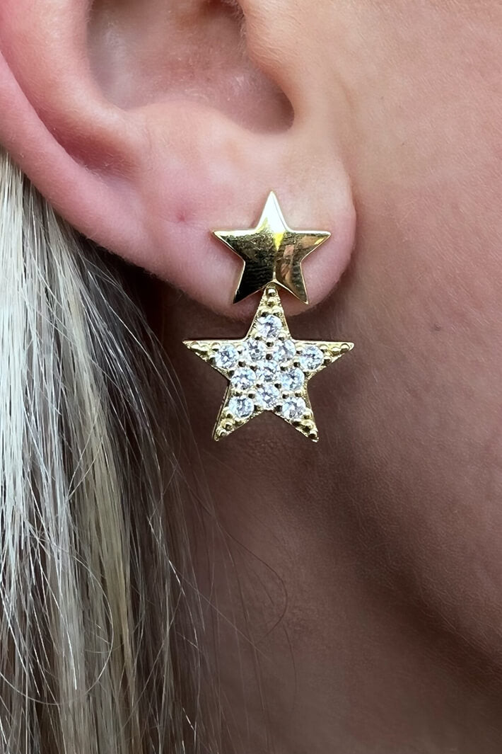 iCandi Rocks Vega Star Earrings Gold - Olivia Grace Fashion
