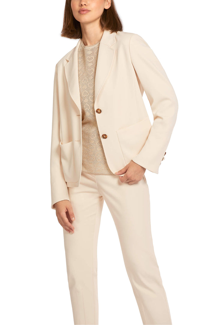 Marc Cain Collection UC 34.12 W56 Cream Two Button Jacket - Olivia Grace Fashion