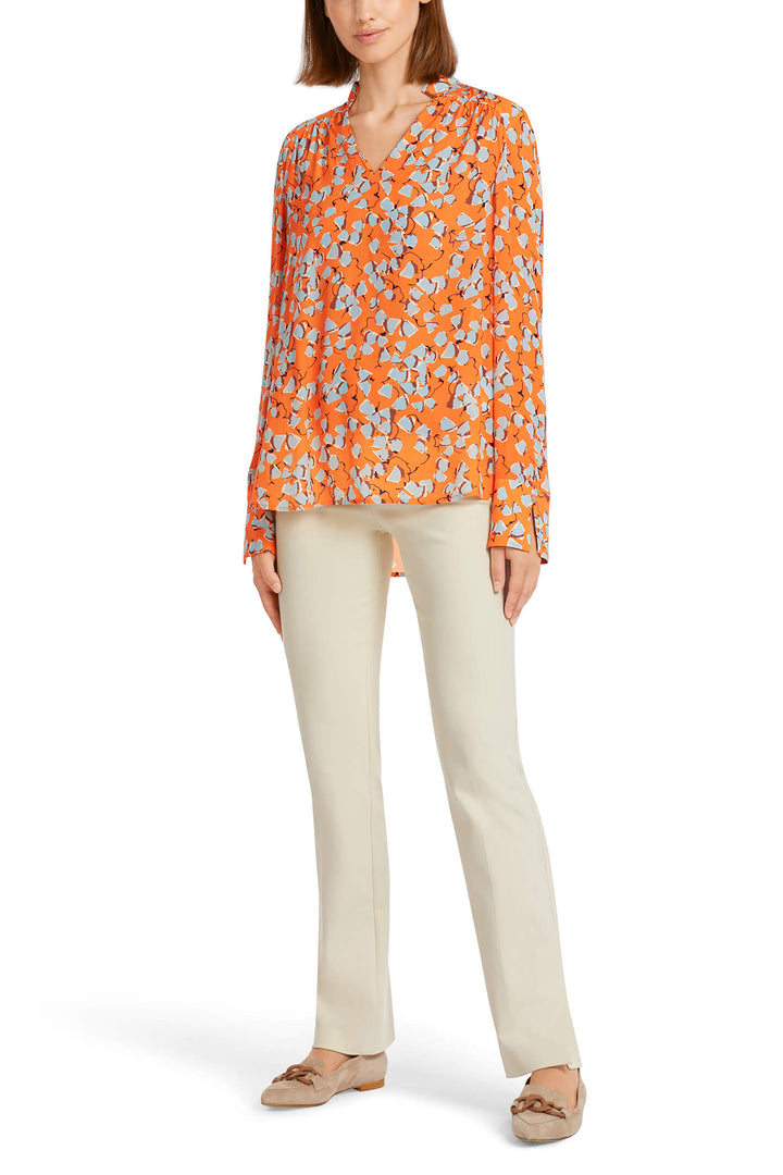 Marc Cain Collection UC 55.07 W34 Orange Print Top - Olivia Grace Fashion