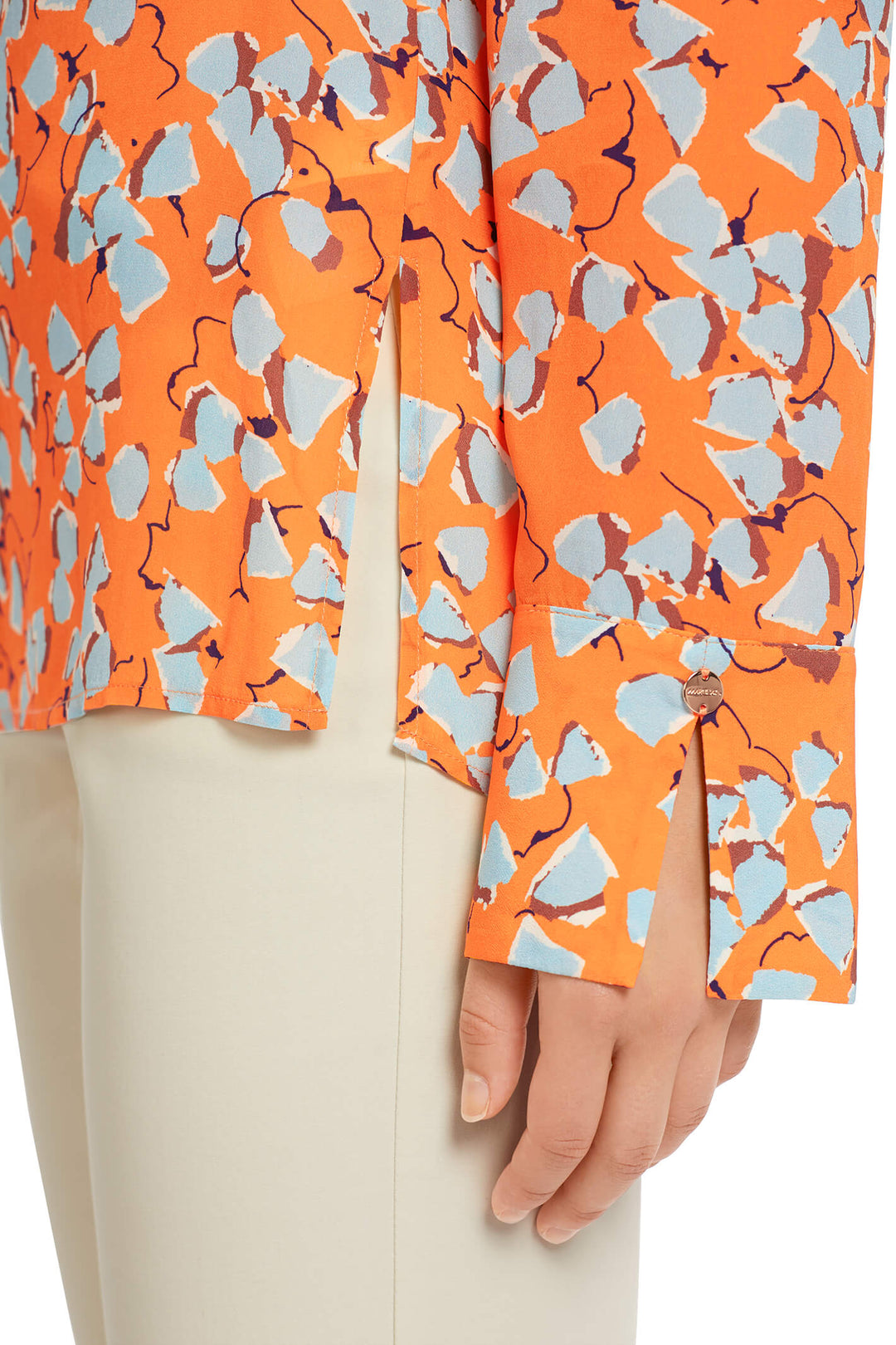 Marc Cain Collection UC 55.07 W34 Orange Print Top - Olivia Grace Fashion