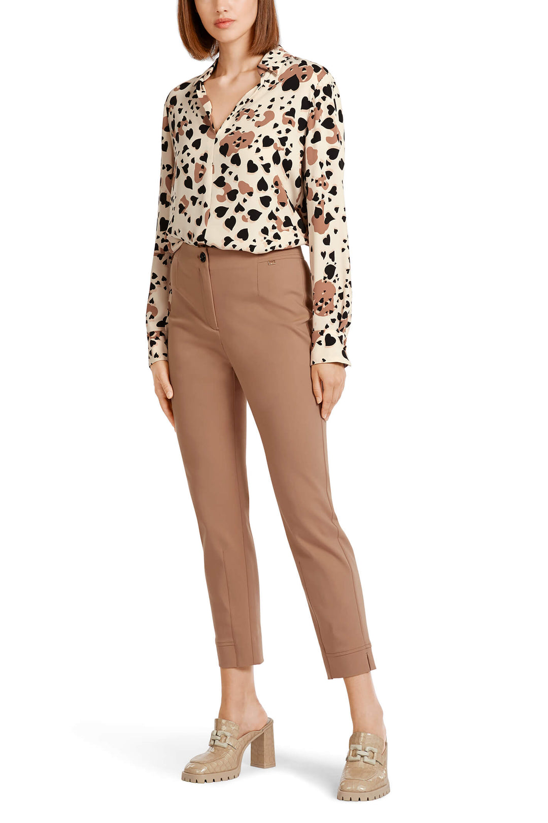 Marc Cain Collection UC 81.22 W92 Camel Cropped Trousers - Olivia Grace Fashion