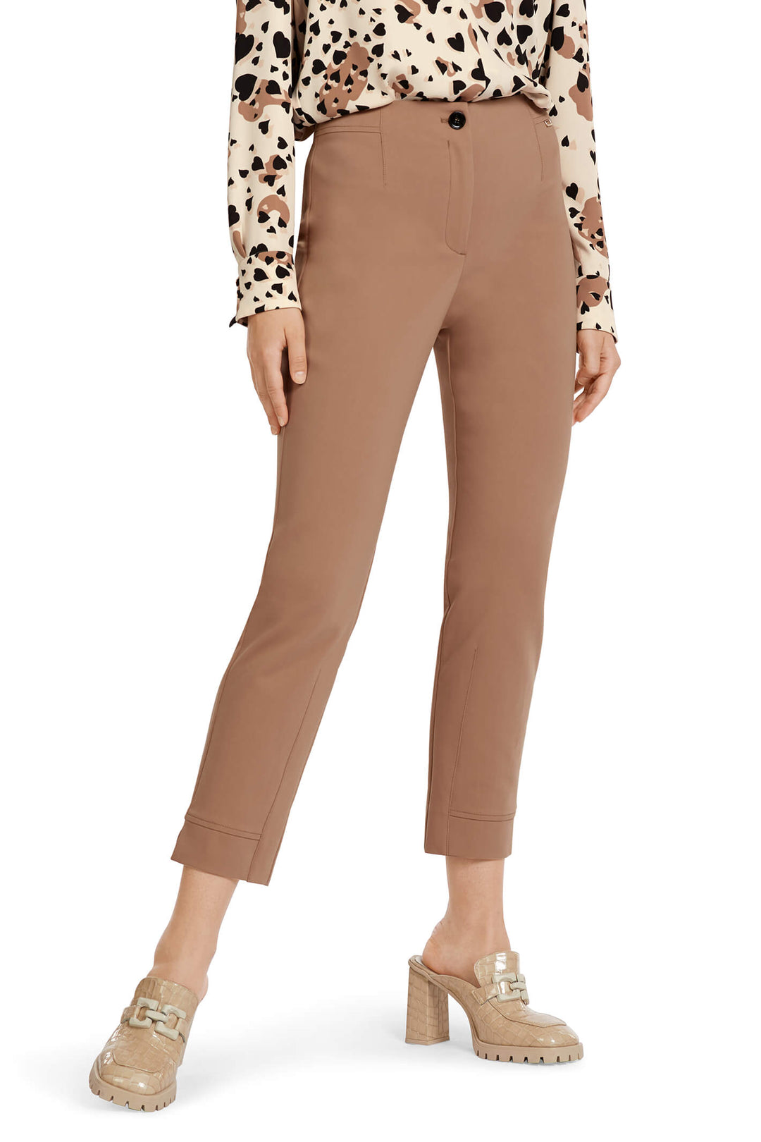 Marc Cain Collection UC 81.22 W92 Camel Cropped Trousers - Olivia Grace Fashion