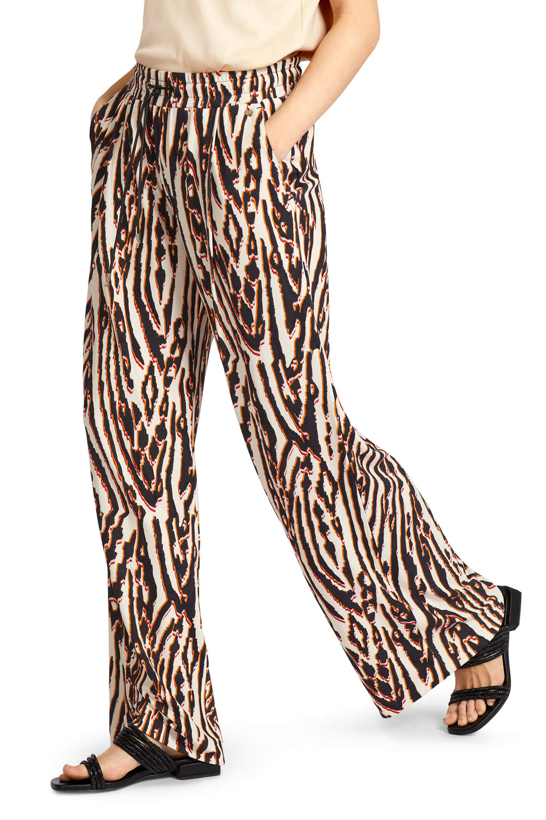 Marc Cain Collection UC 81.52 J73 Deep Red African Fairy Tale Trousers - Olivia Grace Fashion