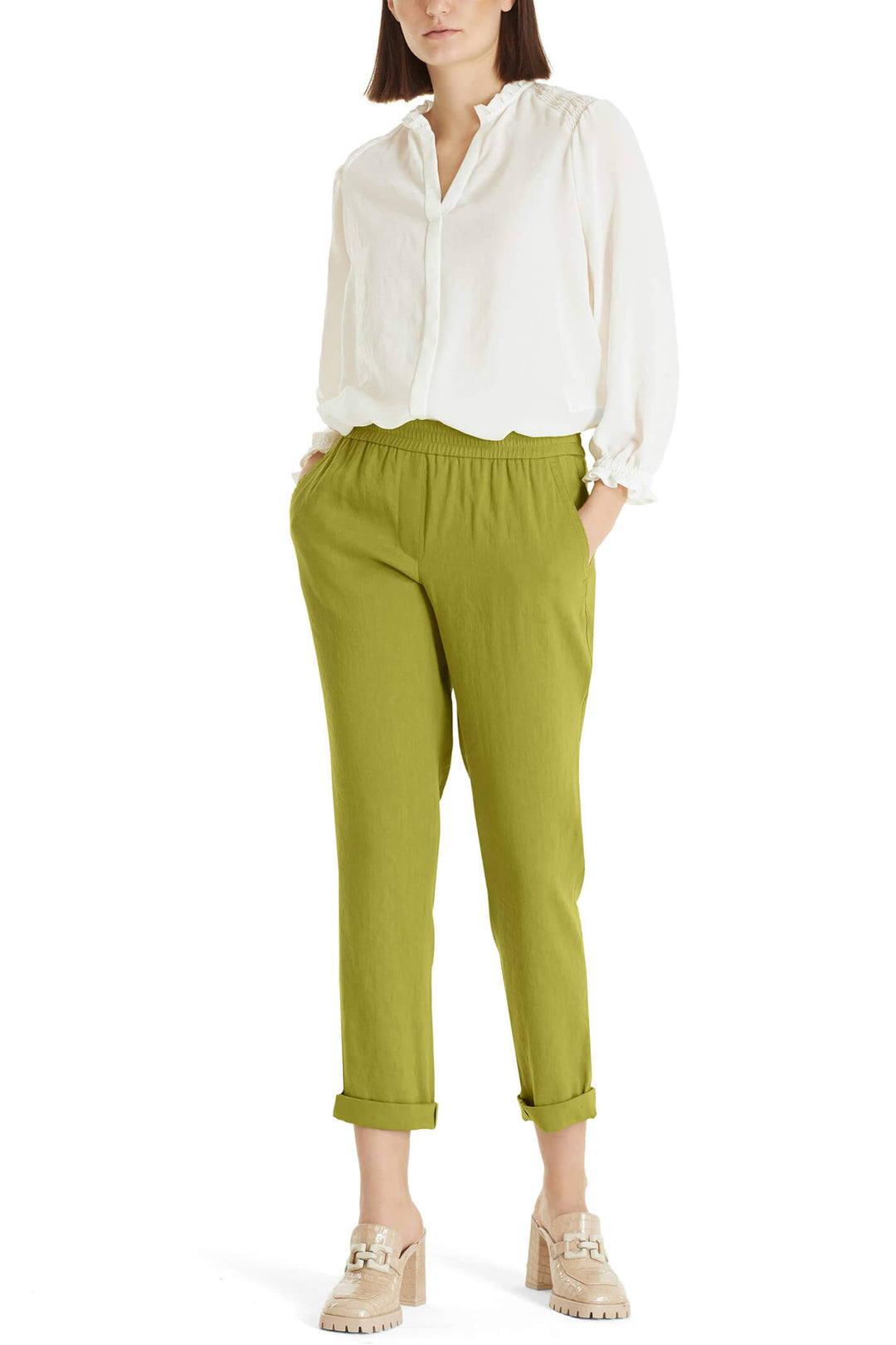 Marc Cain Collection UC 81.59 W47 Green Vacation Vibes Trousers - Olivia Grace Fashion