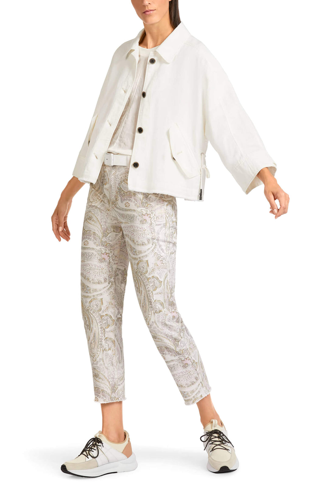 Marc Cain Sports US 31.20 W51 Off White Shirt Jacket - Olivia Grace Fashion