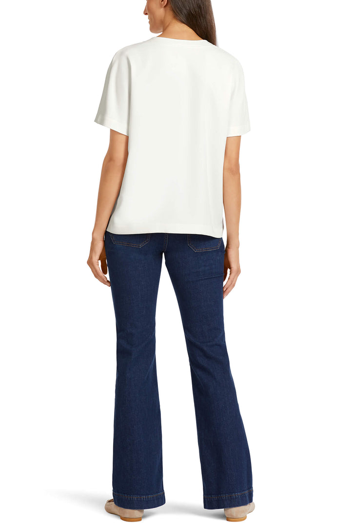 Marc Cain UA 55.05 W56 Cream Short Sleeved Blouse - Olivia Grace Fashion