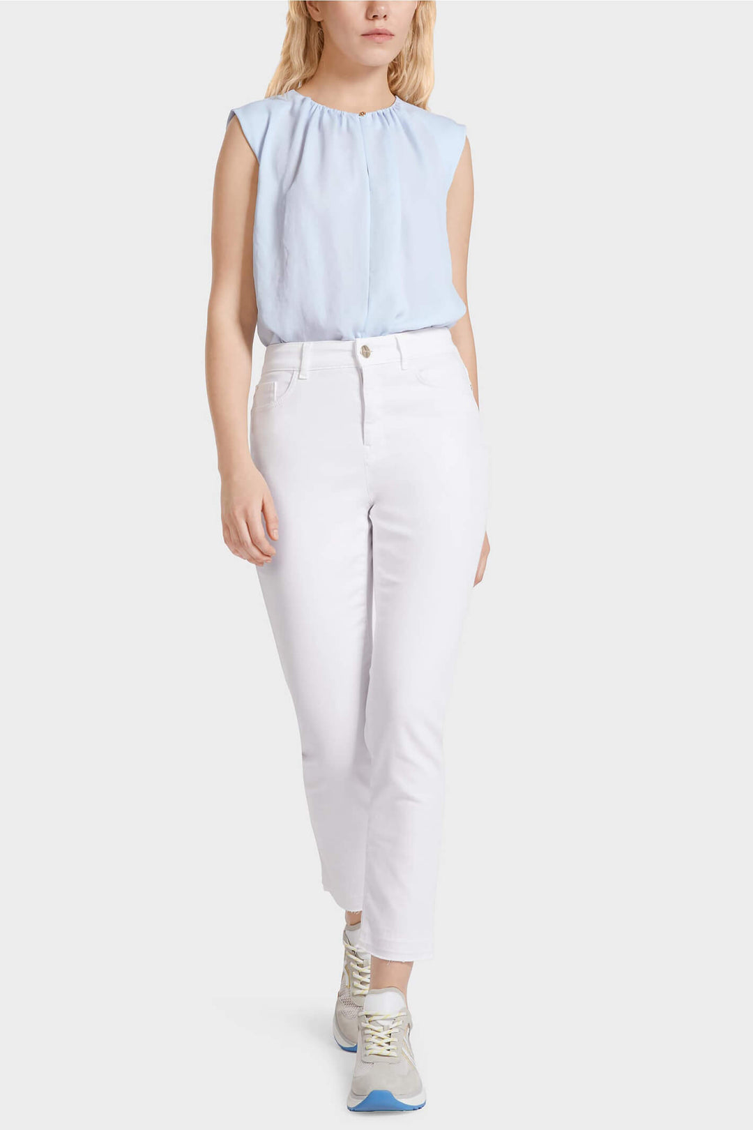 Marc Cain UP 82.03 D50 White Silea 5-Pocket Vintage Look Jeans - Olivia Grace Fashion