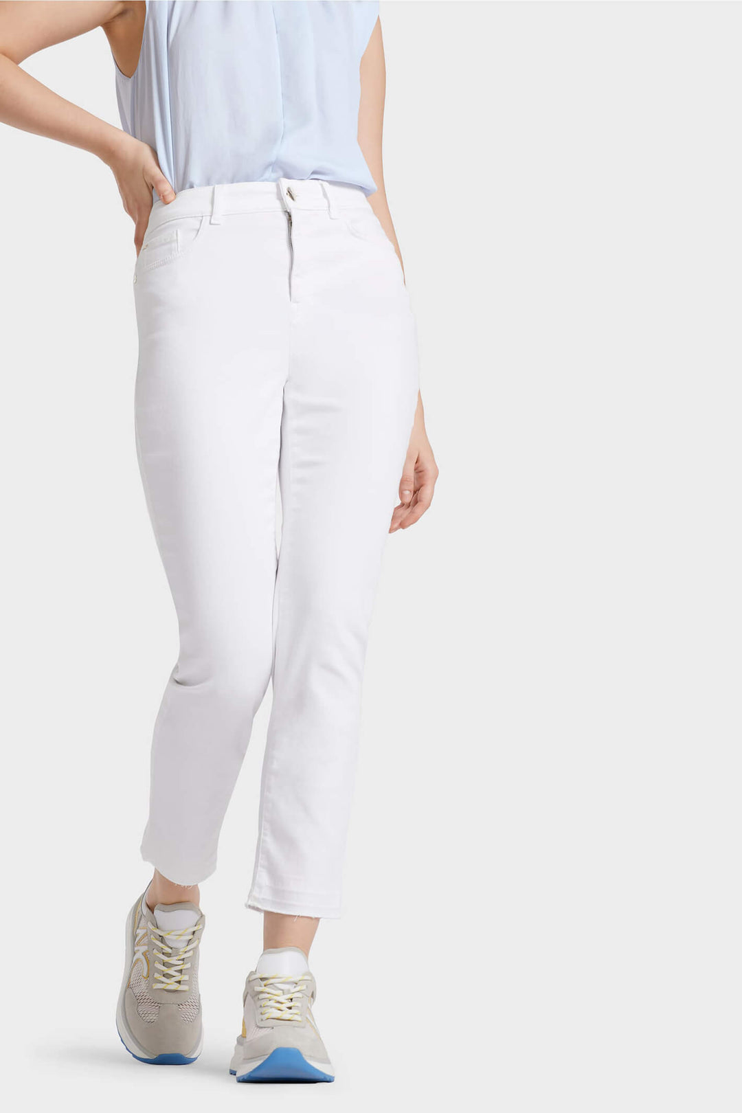 Marc Cain UP 82.03 D50 White Silea 5-Pocket Vintage Look Jeans - Olivia Grace Fashion