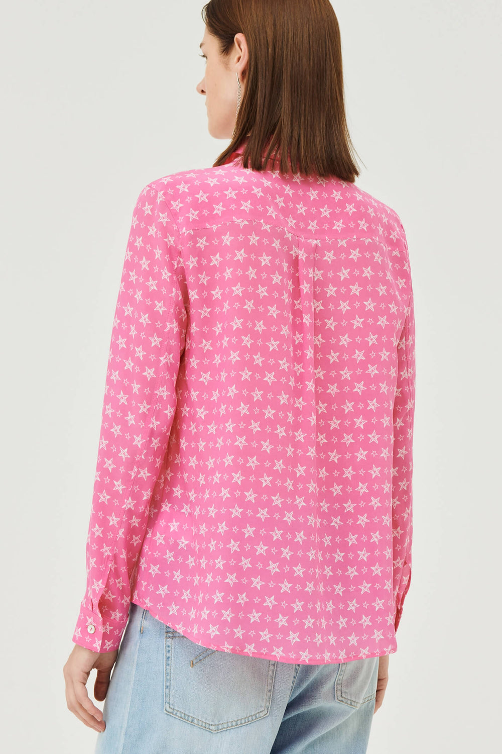 Marella Dalia 2331110434200 Shocking Pink Star Print Shirt - Olivia Grace Fashion