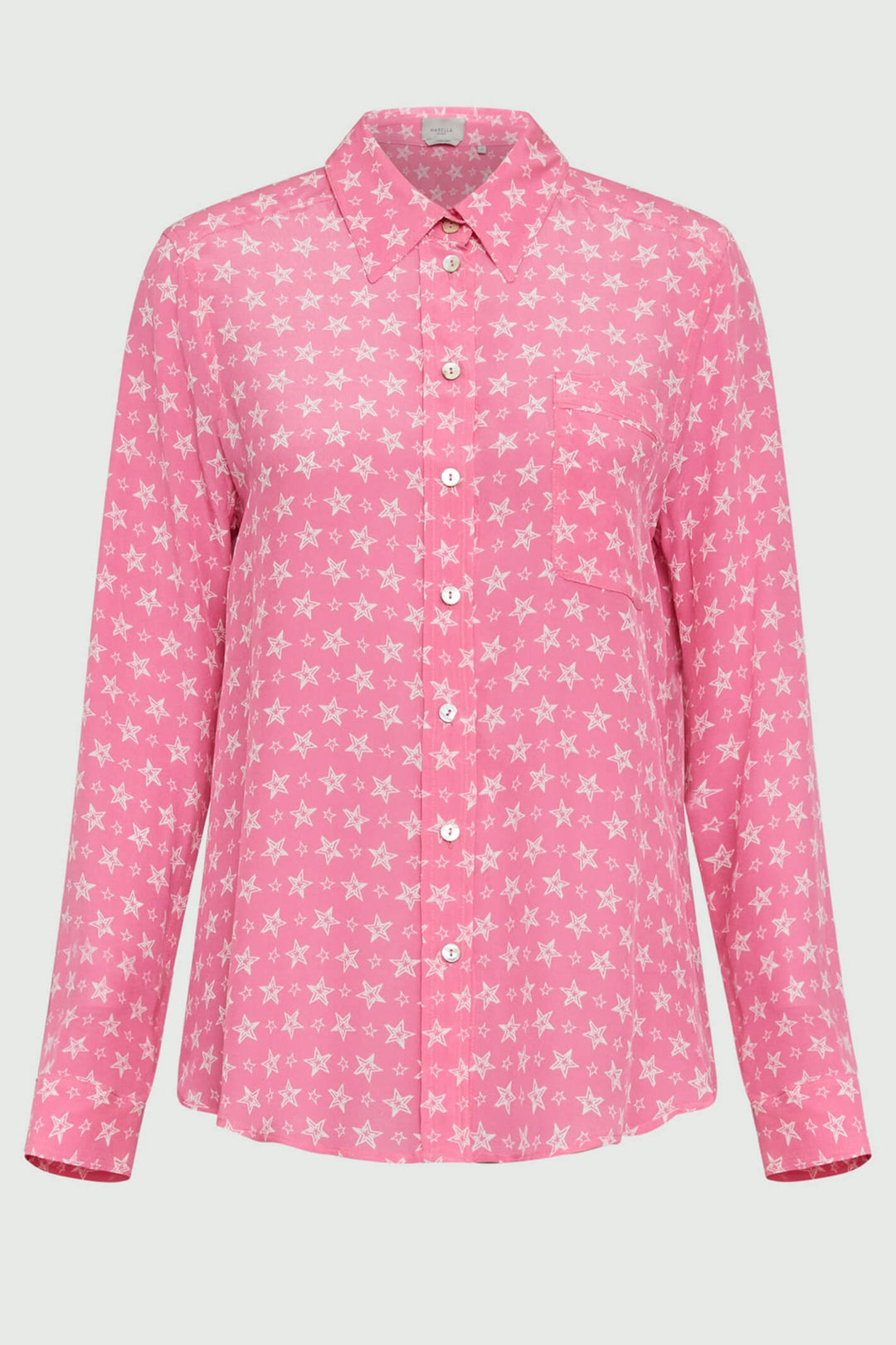 Marella Dalia 2331110434200 Shocking Pink Star Print Shirt - Olivia Grace Fashion