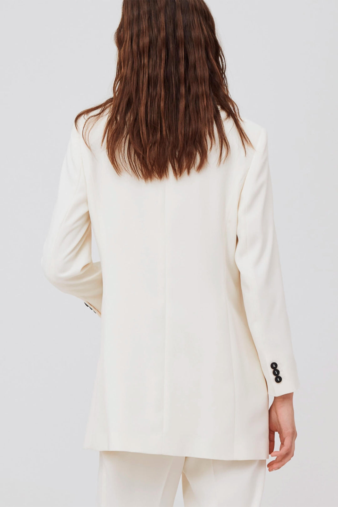 Marella Milla 30460423200 Wool White Single Button Long Blazer