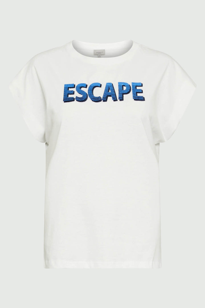 Marella Oxalis 2339710234200 White Print T-Shirt - Olivia Grace Fashion