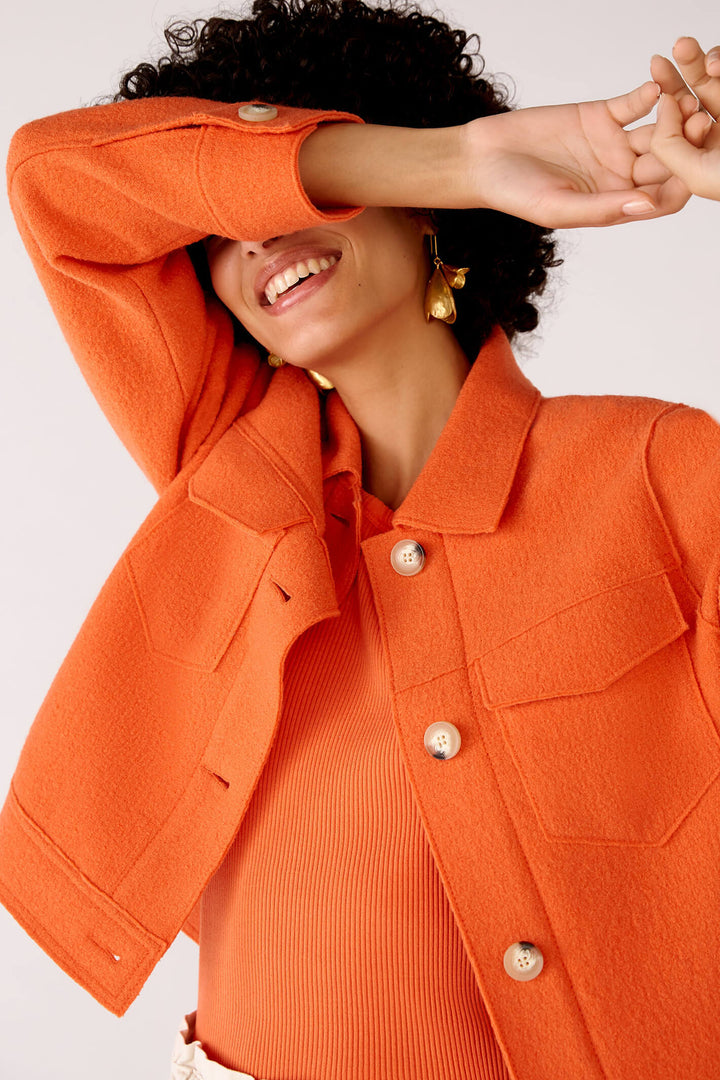 Oui 78167 Orange Wool Jacket - Olivia Grace Fashion