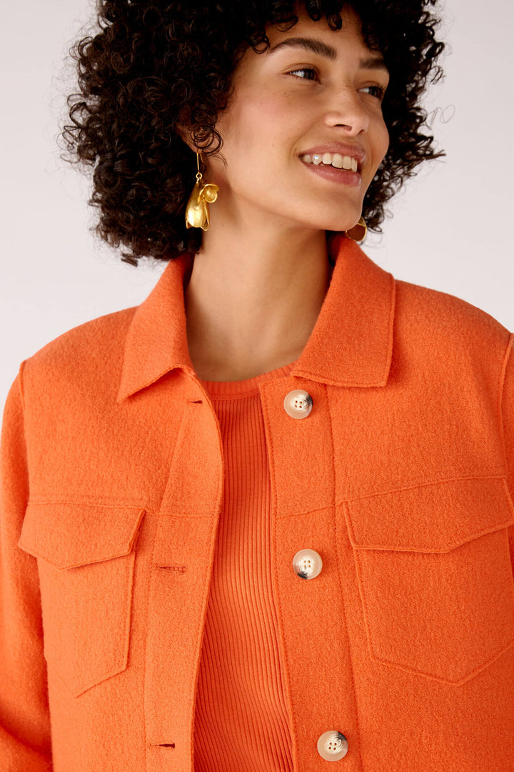 Oui 78167 Orange Wool Jacket - Olivia Grace Fashion