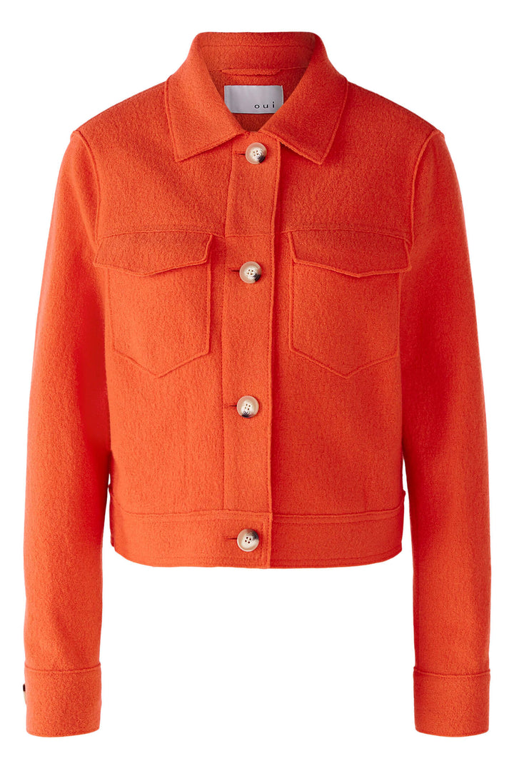 Oui 78167 Orange Wool Jacket - Olivia Grace Fashion