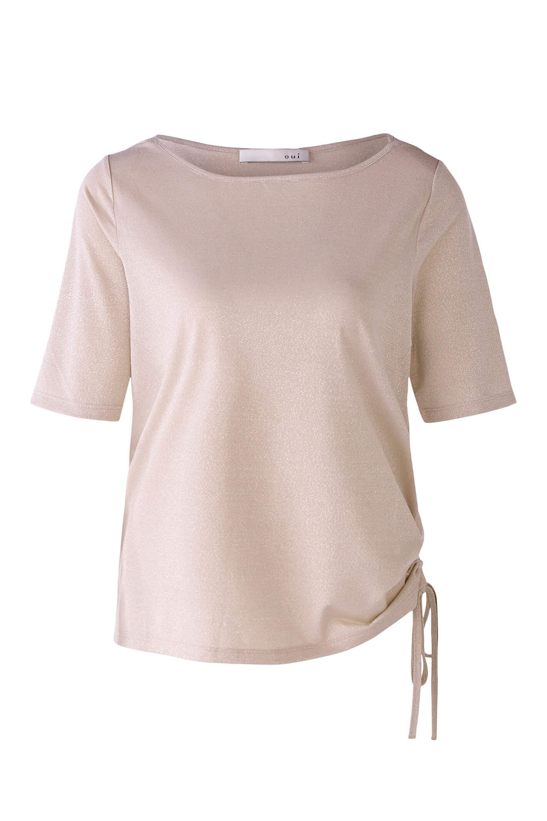 Oui 78336 Silver Stone Tie Waist T-Shirt - Olivia Grace Fashion