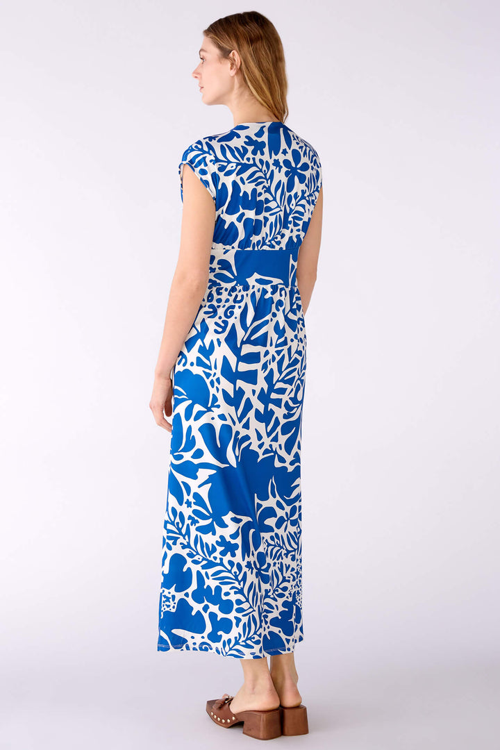 Oui 78549 Blue White Print Knot Front Dress - Olivia Grace Fashion