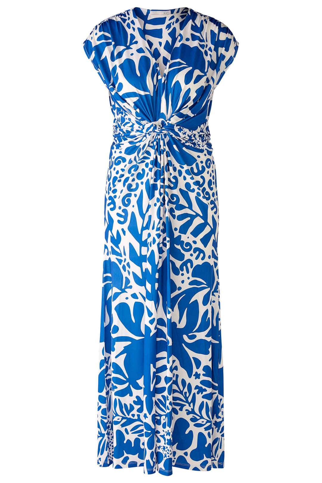 Oui 78549 Blue White Print Knot Front Dress - Olivia Grace Fashion
