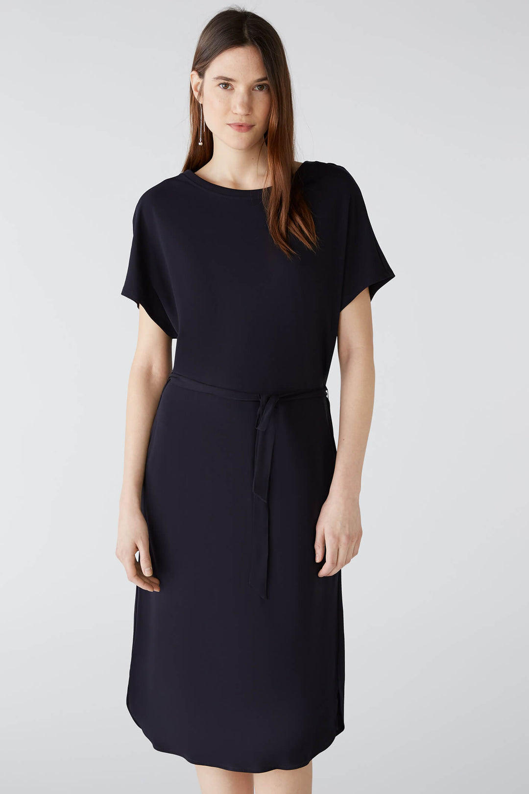Oui 78709 Dark Blue Short Sleeve Dress - Olivia Grace Fashion