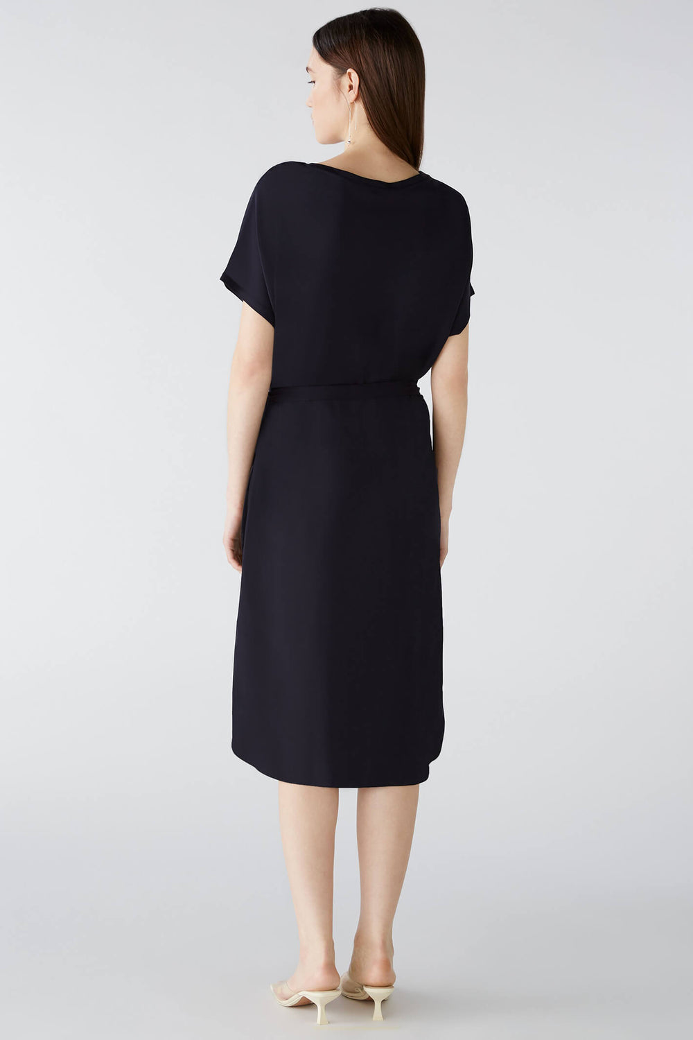 Oui 78709 Dark Blue Short Sleeve Dress - Olivia Grace Fashion