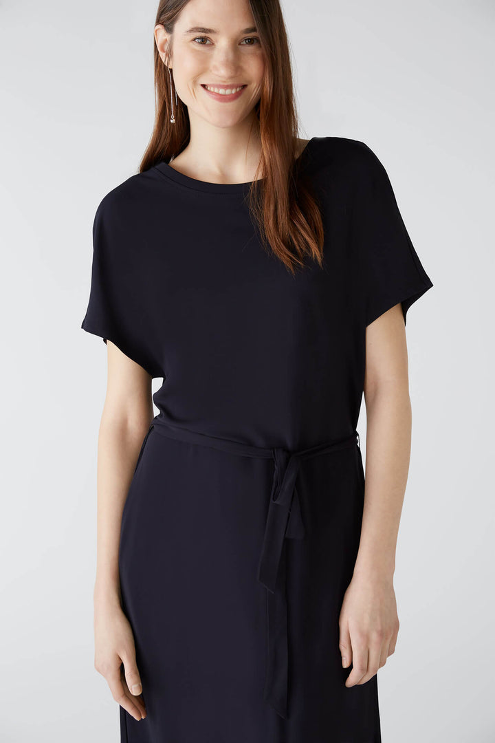 Oui 78709 Dark Blue Short Sleeve Dress - Olivia Grace Fashion