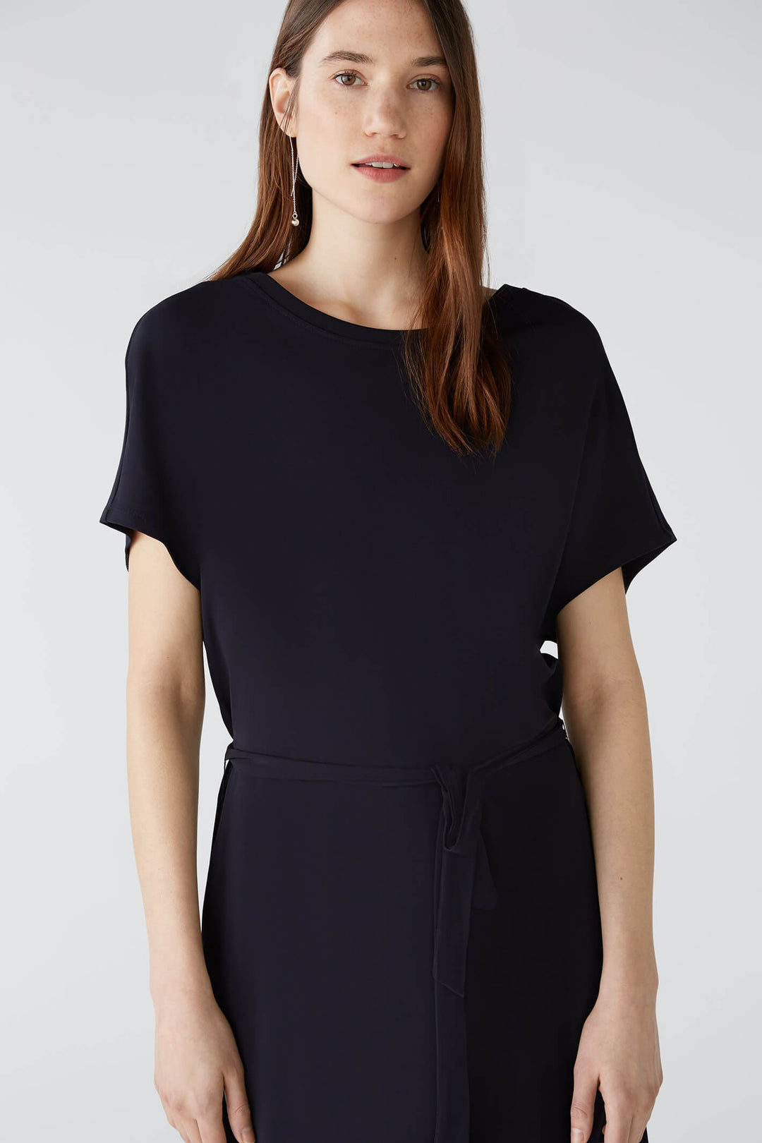 Oui 78709 Dark Blue Short Sleeve Dress - Olivia Grace Fashion