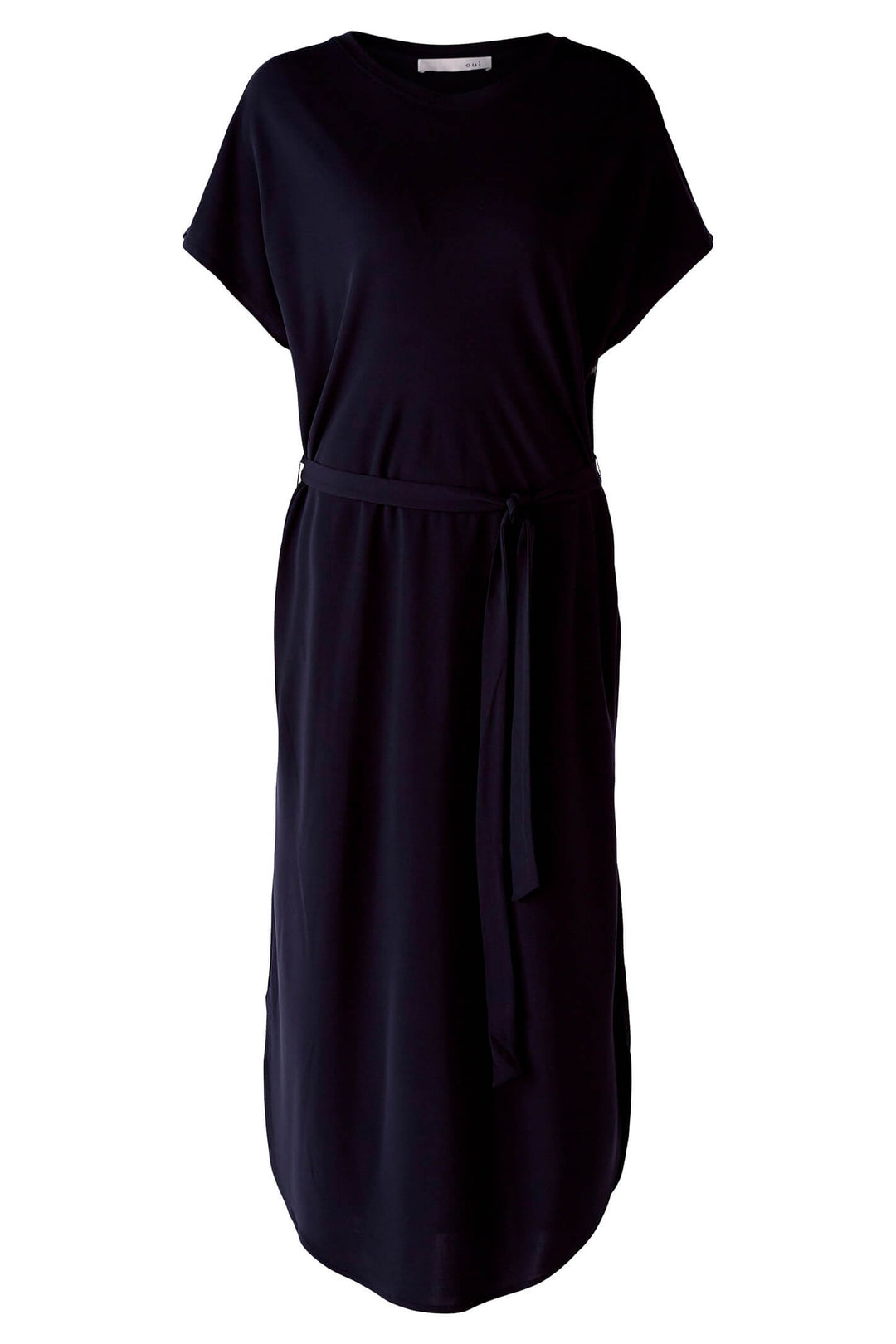 Oui 78709 Dark Blue Short Sleeve Dress - Olivia Grace Fashion