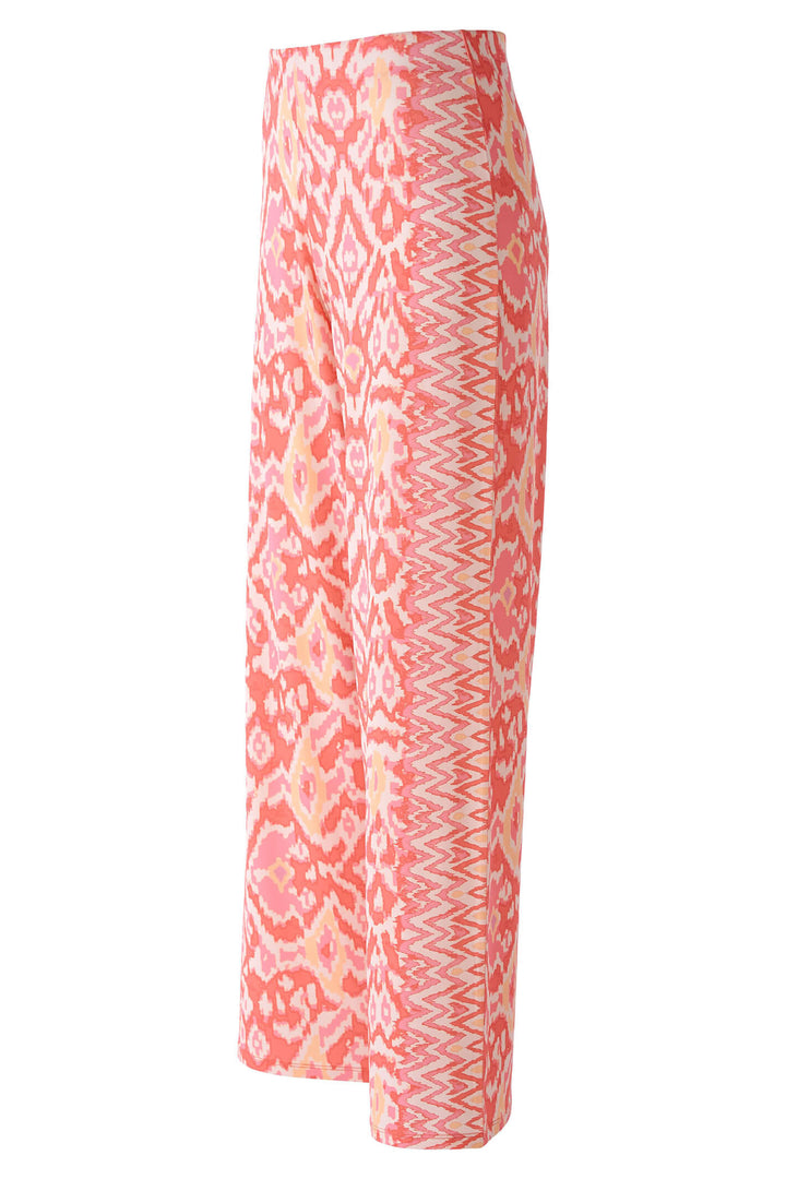 Oui 78725 Rose Orange Coral Print Trousers - Olivia Grace Fashion