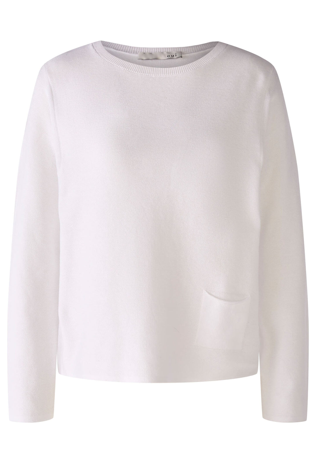 Oui 78919 Optic White Long Sleeve Jumper - Olivia Grace Fashion