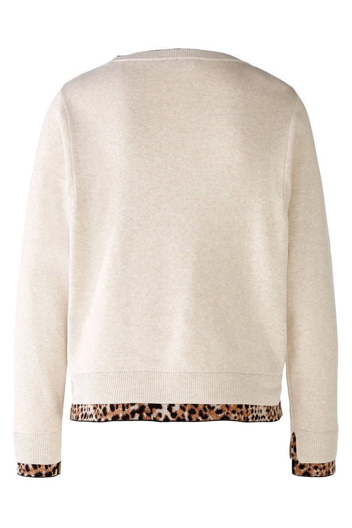 Oui 79518 White Camel Animal Print Edge Jumper - Olivia Grace Fashion