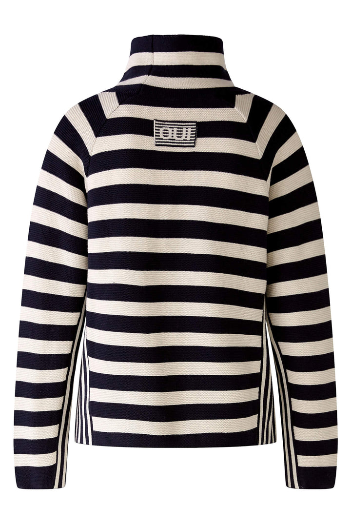 Oui 79895 Navy White Stripe Rollneck Jumper - Olivia Grace Fashion