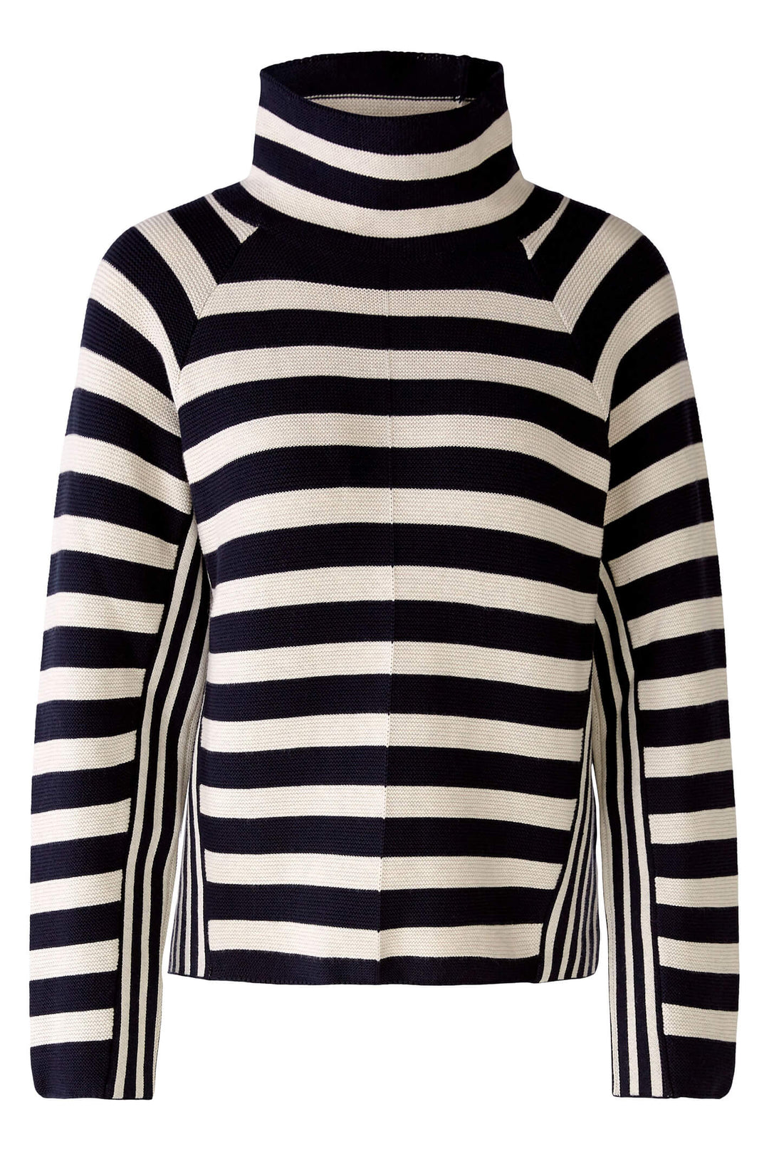 Oui 79895 Navy White Stripe Rollneck Jumper - Olivia Grace Fashion