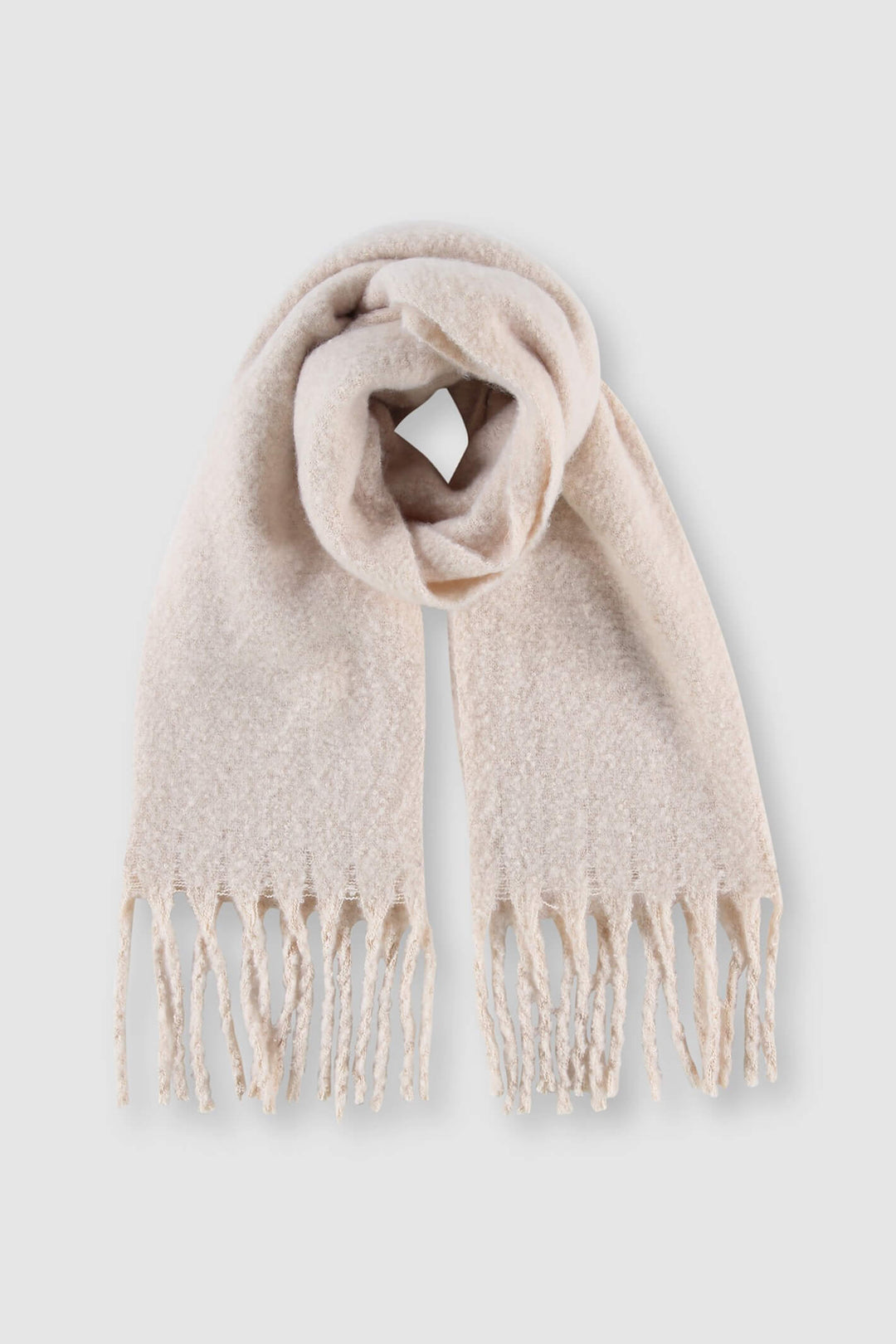 Rino & Pelle Gella Dove Cream Tassle Scarf - Olivia Grace Fashion